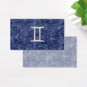 Gemini Zodiac Symbol on Navy Blue Digital Camo (Desk)