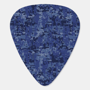 Gemini Zodiac Symbol on Navy Blue Digital Camo Guitar Pick