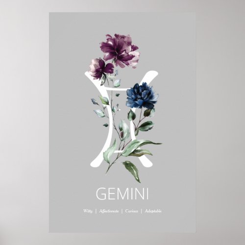 Gemini Zodiac Symbol Poster