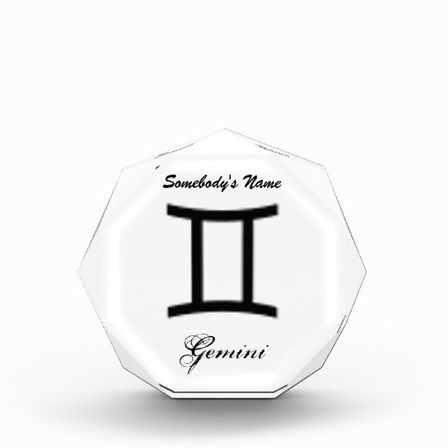 Gemini Zodiac Symbol Standard by Kenneth Yoncich Award (Front)