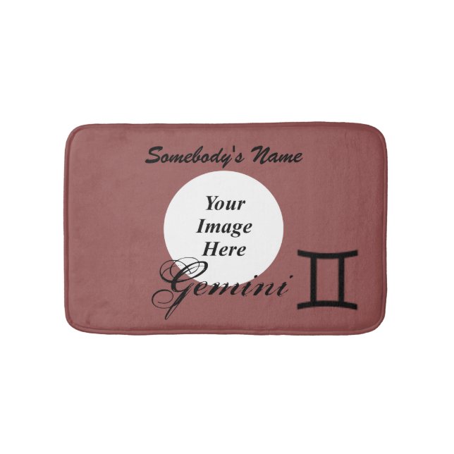 Gemini Zodiac Symbol Standard by Kenneth Yoncich Bathroom Mat (Front)