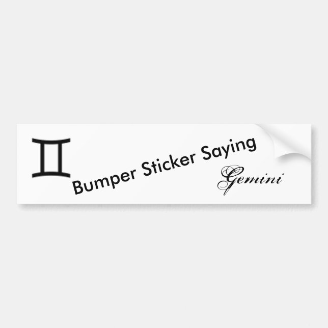 Gemini Zodiac Symbol Standard by Kenneth Yoncich Bumper Sticker (Front)