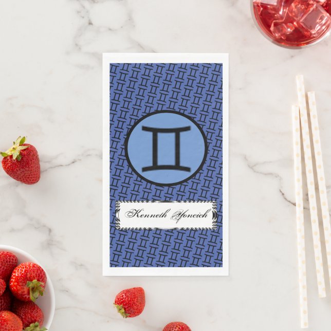 Gemini Zodiac Symbol Standard by Kenneth Yoncich Paper Guest Towels (Insitu)