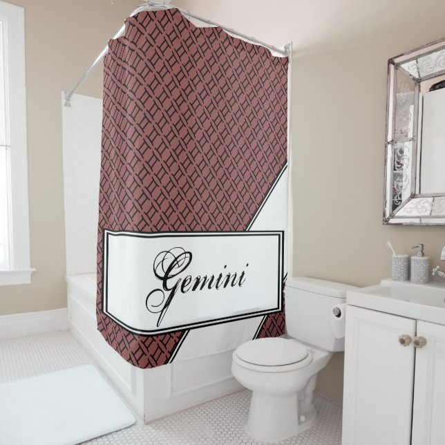 Gemini Zodiac Symbol Standard by Kenneth Yoncich Shower Curtain (In Situ)