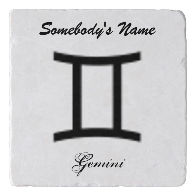 Gemini Zodiac Symbol Standard by Kenneth Yoncich Trivet (Front)