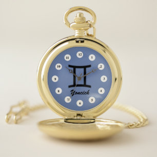 Gemini Zodiac Symbol Standard (Cf) by K Yoncich Pocket Watch