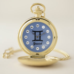 Gemini Zodiac Symbol Standard (Mf) by K Yoncich Pocket Watch