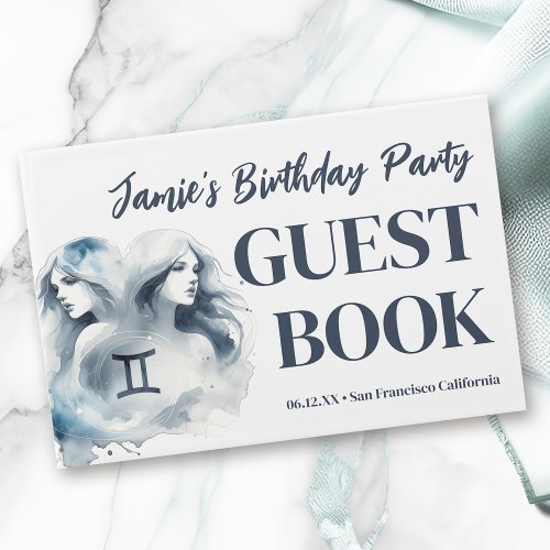 Gemini Zodiac Themed Birthday Party Guest Book