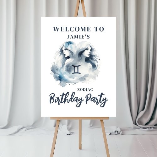 Gemini Zodiac Themed Birthday Party Welcome Sign