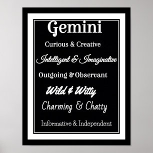 Gemini Zodiac Traits Poster