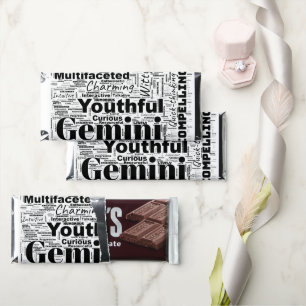 Gemini Zodiac Word Cloud Inspiration  Hershey Bar Favors