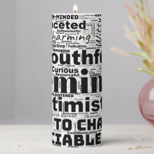 Gemini Zodiac Word Cloud Inspiration Pillar Candle