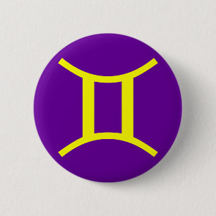 GEMINI, ZODIACAL SIGN PINBACK BUTTON