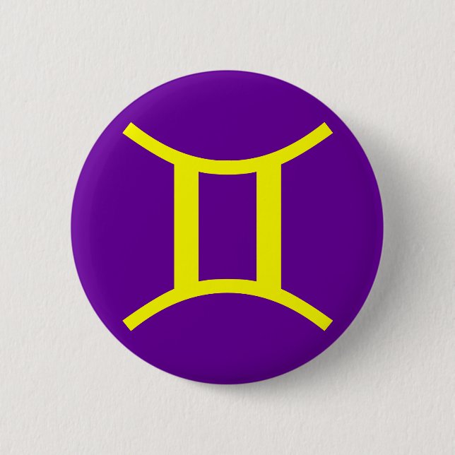 GEMINI, ZODIACAL SIGN PINBACK BUTTON (Front)