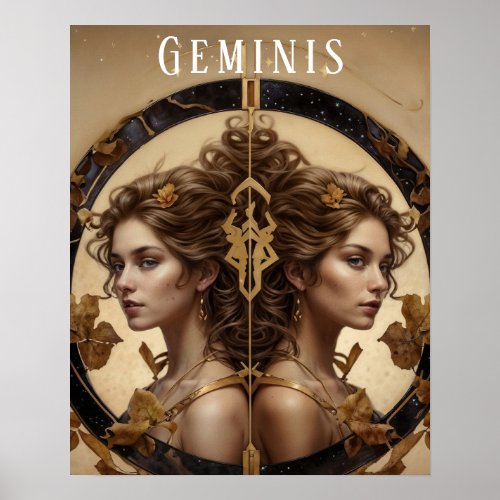 Geminis Female Astrological Poster