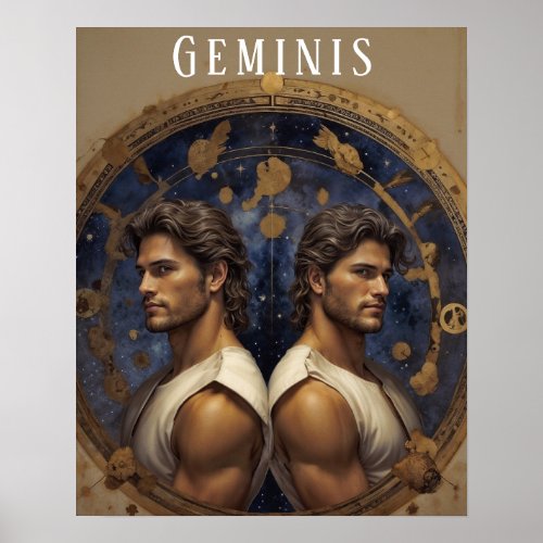Geminis Male Astrological Poster