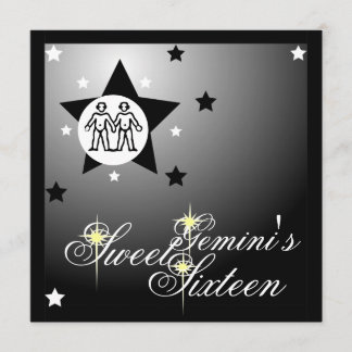 Gemini's Zodiacal Fortune Sweet Sixteen-Customize Invitation