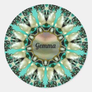 GEMMA ~ Bright Abstract Pattern ~ Personalized ~ Classic Round Sticker