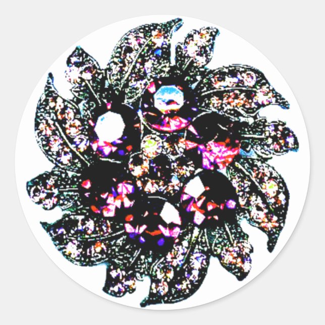 "Gems and Jewels" Classic Round Sticker (Front)