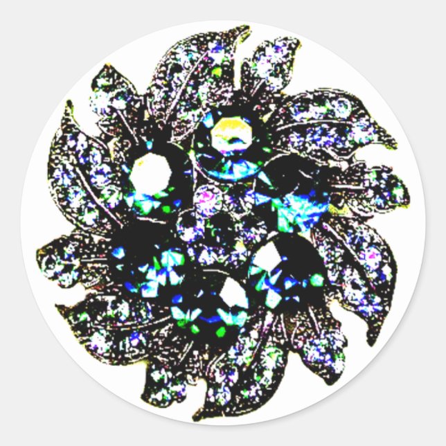 "Gems and Jewels" Classic Round Sticker (Front)
