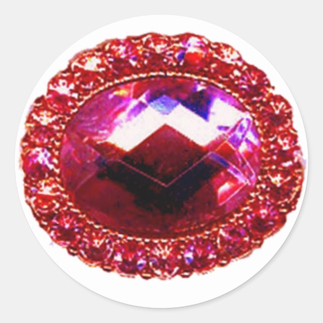 "Gems and Jewels" Classic Round Sticker (Front)