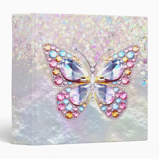 gems butterfly design 3 ring binder (Front/Spine)