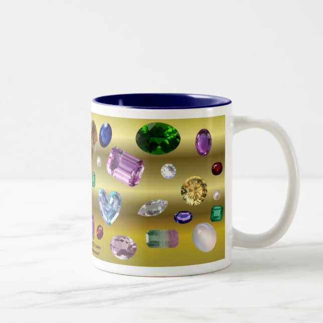 Gems Gems Gems Two-Tone Coffee Mug (Right)