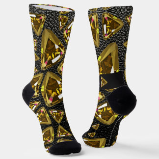 gems  patterns yellow socks