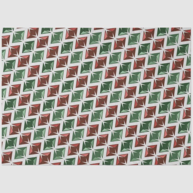 Gems Red Green Diamonds Tissue Paper (Front)