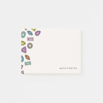 Gems (small) - Ivory Post-it Notes by AmberBarkley at Zazzle