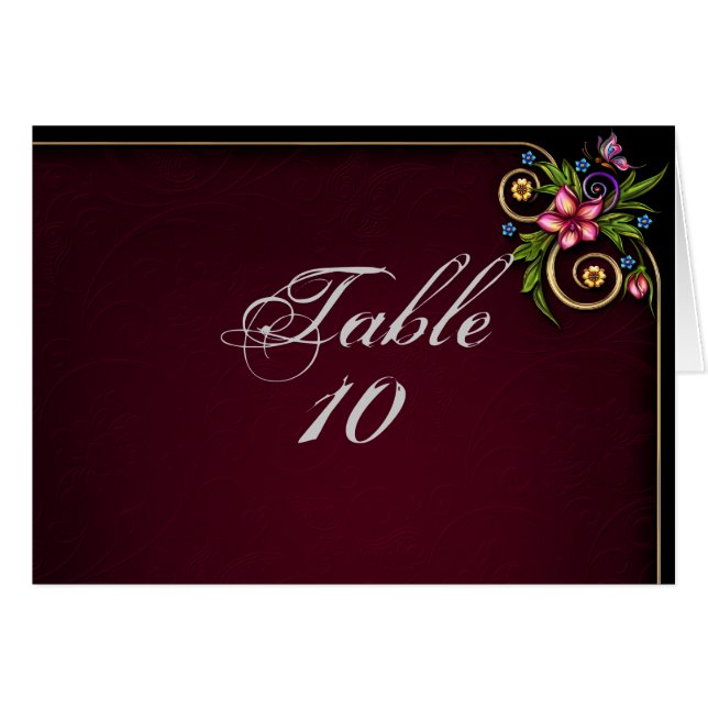 Gems Wedding Seating Card (Front Horizontal)