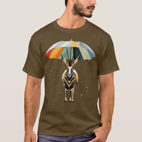 Gemsbok Rainy Day With Umbrella T_Shirt