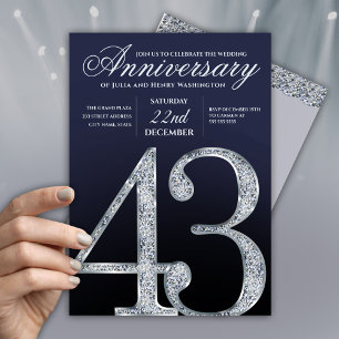Gemstone 43 Wedding Anniversary Invites 