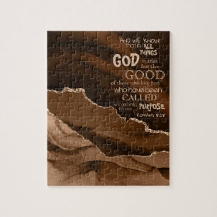 Gemstone Agate Romans 8:28 Bible Verse Jigsaw Puzzle
