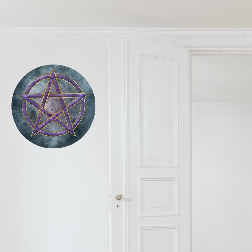 Gemstone Alchemy Amethyst Pentagram Wall Decal