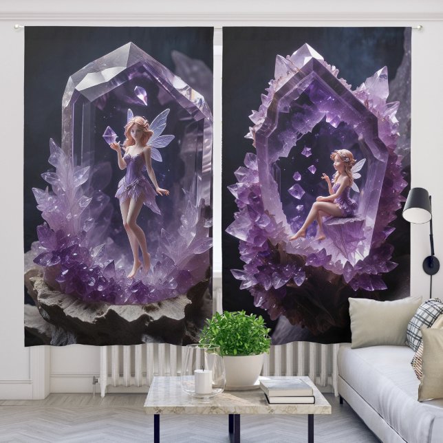 Gemstone Amethyst Fantasy Fairy Curtains (Living Room)
