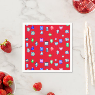 Gemstone and Jewels Red Napkins
