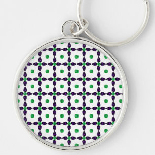 Gemstone Art, Green and Purple Keychain