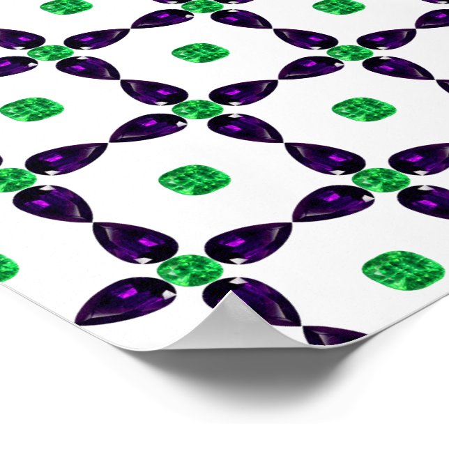 Gemstone Art, Green and Purple Poster (Corner)
