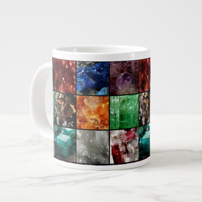 Gemstone Collage Giant Coffee Mug (Front Left)
