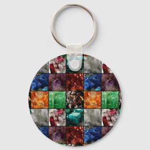 Gemstone Collage Keychain