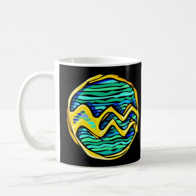 Gemstone Colored Aquarius Symbol Coffee Mug (Left)