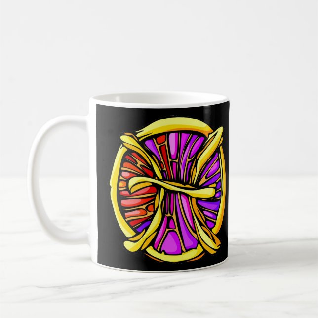 Gemstone Colored Pisces Symbol Coffee Mug (Left)