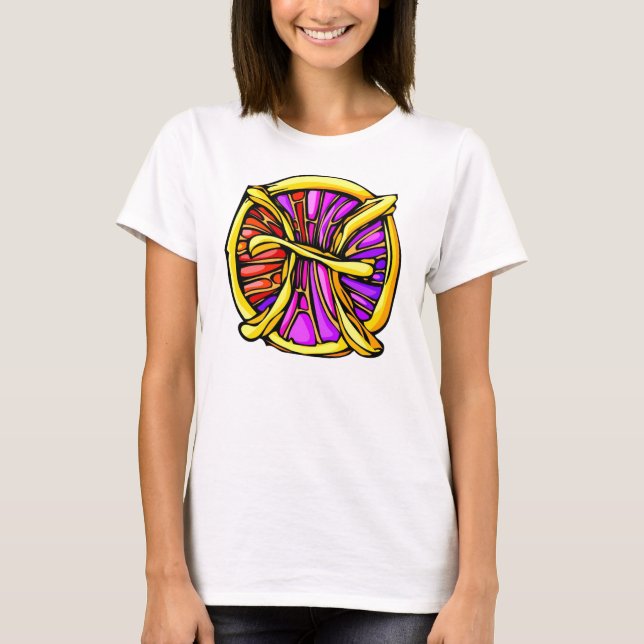 Gemstone Colored Pisces Symbol T-Shirt (Front)