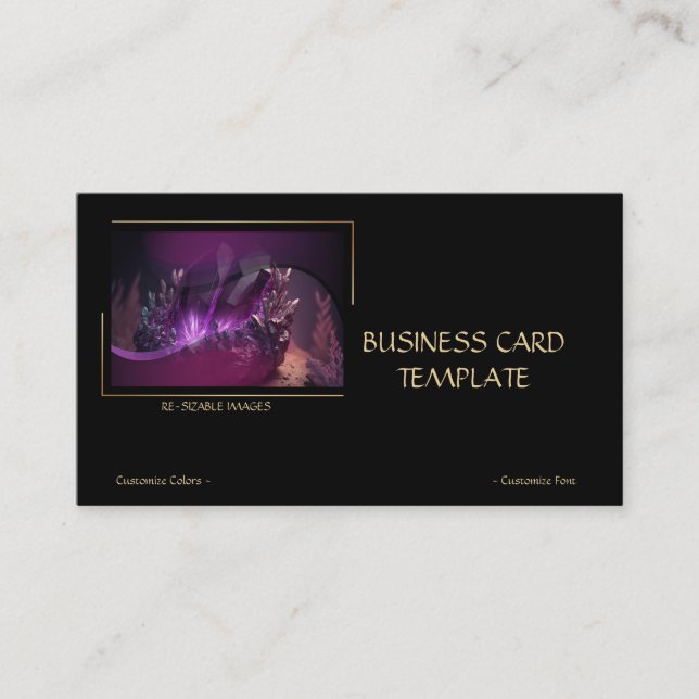 Gemstone Crystal Amethyst Jewelry Business Card (Front)