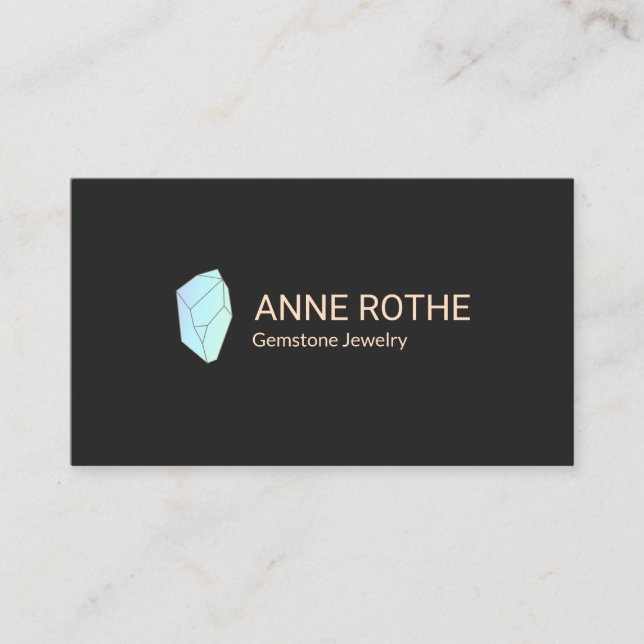 Gemstone Crystal Healer and Jewelry Designer Business Card (Front)