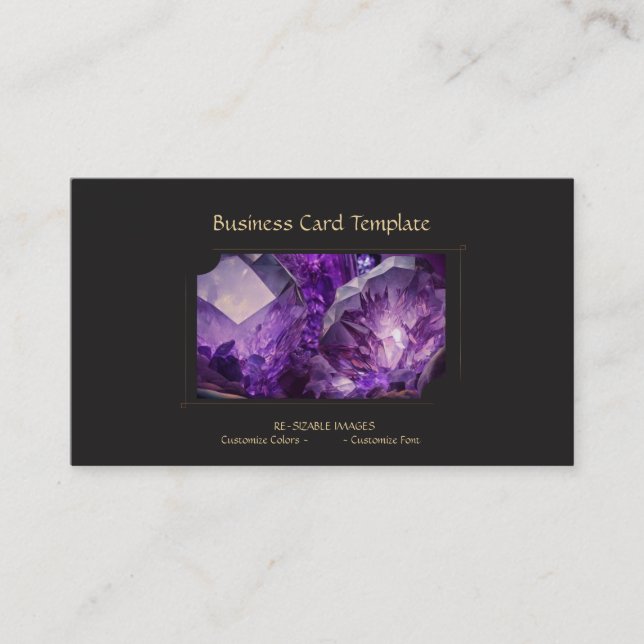 Gemstone Crystal Jewel Amethyst  Business Card (Front)