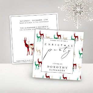 Gemstone Crystal Reindeer Christmas Party Invitation