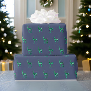 Gemstone Crystal Reindeer Christmas Pattern  Wrapping Paper