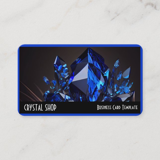 Gemstone Crystals Blue Sapphire Business Card (Front)